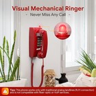 Retro Wall Phone Landline Mechanical Ringer Corded Telephone Old Style Red