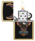 Zippo 46678  Harley Davidson Eagle Design Street Brass Finish Lighter  New