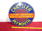 Vintage  11 In Chrysler Plymouth Parts Adv  Sign Heavy Metal Porcelain - S 204