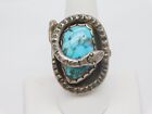 Native American Navajo Indian Carl Luthey Sterling Silver Turquoise Snake Ring
