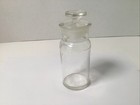 Vintage Apothecary Bottles Glass Stopper 4 5    Tall With Top Very Good Condition 