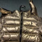 Polo Ralph Lauren Girls Puffer Jacket Size 4 4t Metallic Gold Hooded Winter Coat
