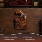 Tourbon Leather Mini Revolver Holster 5 Round For 22lr Mag Ammo Slots Belt Pouch