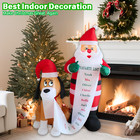 Pts 6ft Inflatable Santa With Dog Outdoor Decoration  Christmas Blow Up Yard Dec