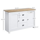 Kitchen Storage Cabinet Sideboard Buffet Server Organizer W  3 Drawers  White