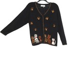 Vintage Crazy Cat Lady Cardigan Intarsia Novelty Art To Wear Grandmacore Fall Xl