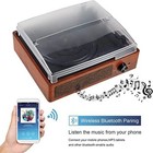 Bluetooth Turntable Vinyl Record Player With Speakers 3 Speed Belt Driven Vintag