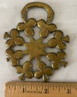 Vintage English Brass Horse Tack Medallion Shamrocks And Star 3 In