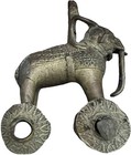 Antique Indian Colonial Bronze Brass Childs Pull Toy Elephant Figure