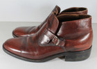 Vintage Freeman Free-flex Brown Leather Ankle Boots Monk Strap Shoes Mens Sz 9 5