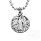 Saint St Benedict Jubilee Medal Pendant Necklace  75  Silver  24  Chain  Italy