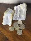 Blue Lace Agate Rough Stones  2 Piece Lot  Raw Mineral Specimens   10 90  Dimes