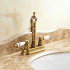 Antique Double Handle Sink Faucet 2 Hole Deck Mounted Sink Faucet Ceramic Knobs
