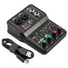 2 Channel Usb Audio Mixer Console 48v Phantom Power For Mic line guitar