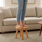 Solid Wood Step Stool For Adults  9 Inch Multi-use Wooden Round St