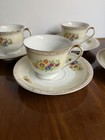 Beautiful Tea Cup   Saucer Set Of 4  Occupied Japan  Floral Pattern