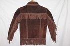 Kids Handmade Suede Leather Fringe Jacket Size 8 Yrs