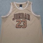 Jordan 23 Basketball Jersey Kids Xl 13-15 Yrs Tan Mesh Sleeveless Shirt A773-x0l