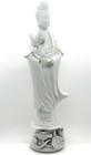 Antique Chinese Quan Yin Blanc De Chine Statue Figurine  14 Inches Tall 
