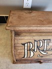 Vintage Roll Top Bread Box Storage Primitive Rustic Farmhouse Wooden Wood
