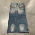 Vintage 2000s Y2k Mossimo Boho Faded Denim Maxi Skirt Size 36