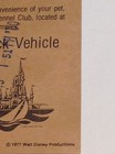 Vintage Walt Disney World Parking Ticket Stub 50   1977