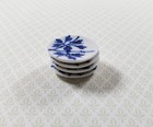 Dollhouse Dinner Plates Cobalt Sprigs Ceramic Set Of 4 1 12 Scale Miniature 1 