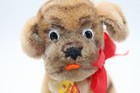 Vintage 60   s Steiff Mopsy Dog 4010 12 Germany Rare Red Bow Ear   Chest Tags