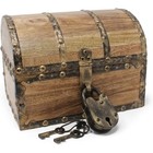 Vintage Pirate Treasure Chest Decorative Storage Box W  Lock Unique Wood Design