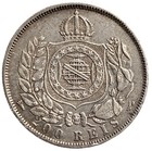 1867 Brazil 200 Reis Pedro Ii  835 Silver Coin 