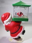 Vintage 1980s Santa Claus By Lantern Snow Globe  Plastic Santa Headstand