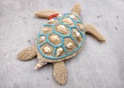 Sandy Sea Turtle Figure Seashells Net Starfish  1 Turtle Approx  5  Inches  