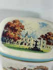 Vintage English Tin With Countryside Pictured Hinged Lid