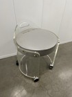 Vtg 70s Charles Hollis Jones Mcm Lucite Curved Round Rolling Seat Vanity Stool