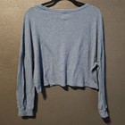 Acemi Women s Soft Waffle Knit Cropped Long Sleeve Size L
