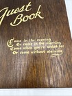 Vintage Wooden Guest Book Tie Close Irish Saying Blank Sheets