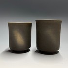 Banzan Kiln   Echizen Ware B409   Japanese Tea Cup Yunomi Set Of 2 Vintage
