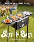 Vevor 8qtx2 Outdoor Propane Deep Fryer Commercial Free Standing Cooker Two Tank
