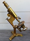 Antique 19th Century Professional Brass Bausch   Lomb Microscope   Box