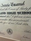 1926 Antique Vintage Portland Maine High School Diploma Framed Matted