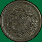 1855 Braided Hair Large Cent Almost Uncirculated Au Coin  45428