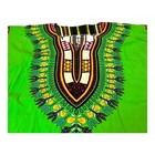 Mens Longline African Dashiki Dress Shirt Ethnic Totem Print Top Green Shoreline