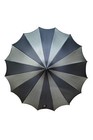 Batwing Pagoda Umbrella  black gray Striped 