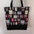 Handmade Tote Bag With Cat Pattern