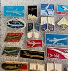 39 Vintage Ussr Aviation Pins Lot Soviet Aircraft Badges Tu-144 Tu-154 Il-62 Yak