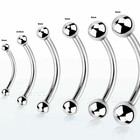 20g 18g 16g 14g 12g 10g Steel Curved Eyebrow Barbell Tongue Snake-eyes Piercing