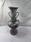 Large 20    Vintage Arts   Crafts Art Pottery Vase Grape Vines Double Handle Urn 