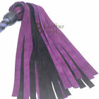 Real Genuine Cow Hide Suede Leather Flogger 25 Falls Purple   Black Heavy Duty