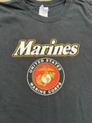 Vtg Usmc T-shirt L Black 100  Heavy Cotton United States  Marine Corps