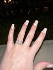  White Gold Princess Cut Diamond Prong Engagement Ring Size 6 Lab-created